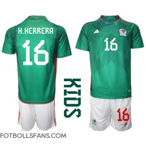 Mexiko Hector Herrera #16 Replika Hemmatröja Barn VM 2022 Kortärmad (+ Korta byxor)